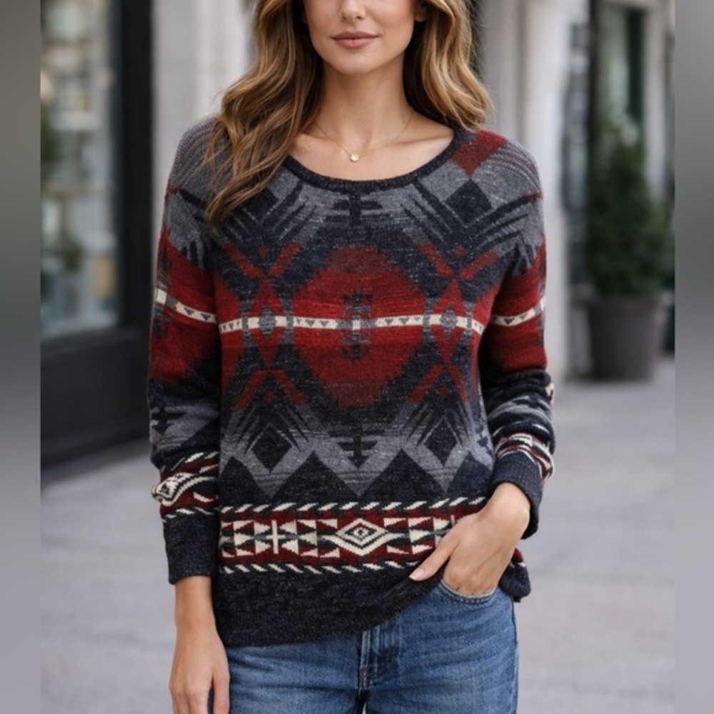 Ralph Lauren Denim & Supply | M | Knit Aztec Sweater RRL Polo Indian Southwester